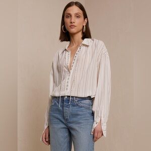 A.L.C. Carissa Striped Cotton Top 0 6 8 NWT